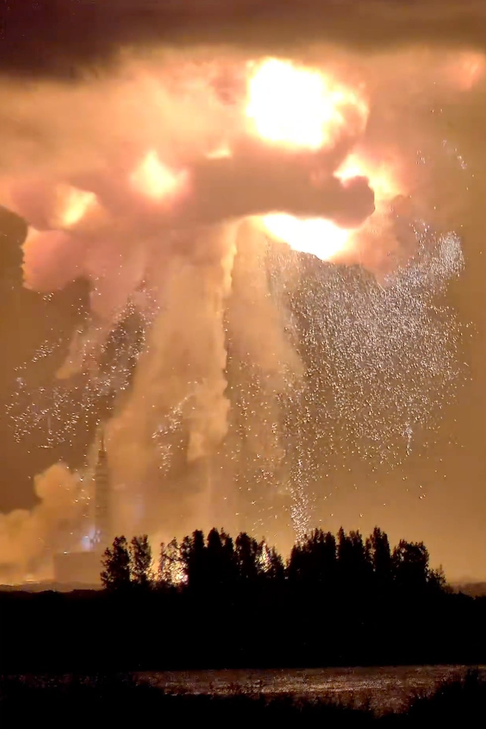 Footage shared on social media showing the explosion at Cape Canaveral (AP)