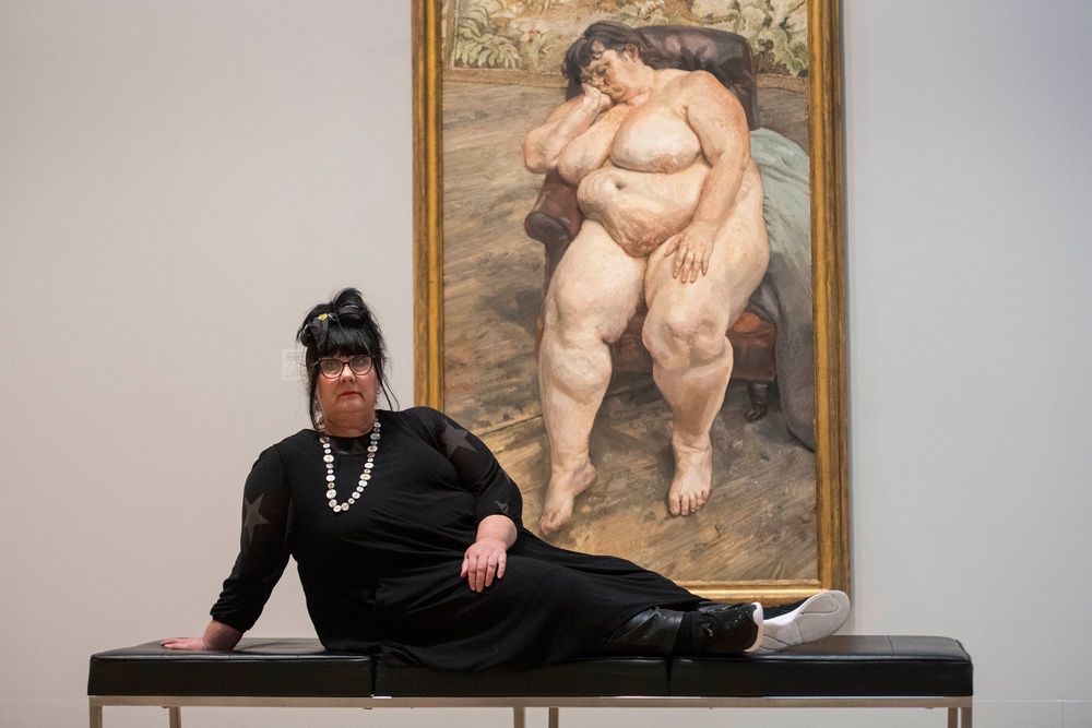 Sue Tilley features in the portrait Sleeping by the Lion Carpet by Lucian Freud (Victoria Jones/PA) (PA Archive)