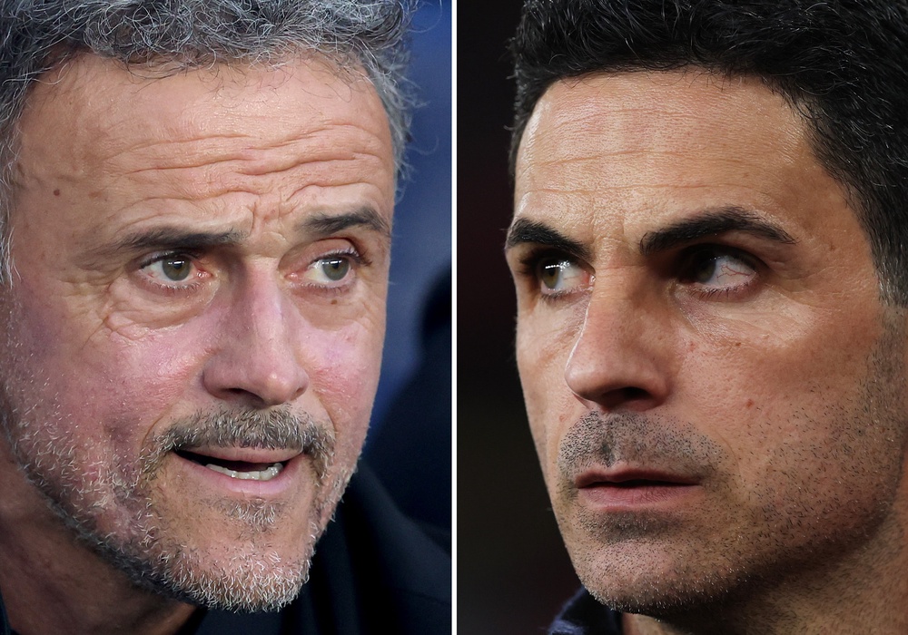 Luis Enrique and Mikel Arteta are two of the contenders for coach of the year (Getty)