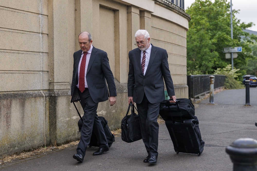 Kieran Vaughan KC (left) and solicitor John McBurney arriving at Newry Crown Court (Liam McBurney/PA) (PA Wire)