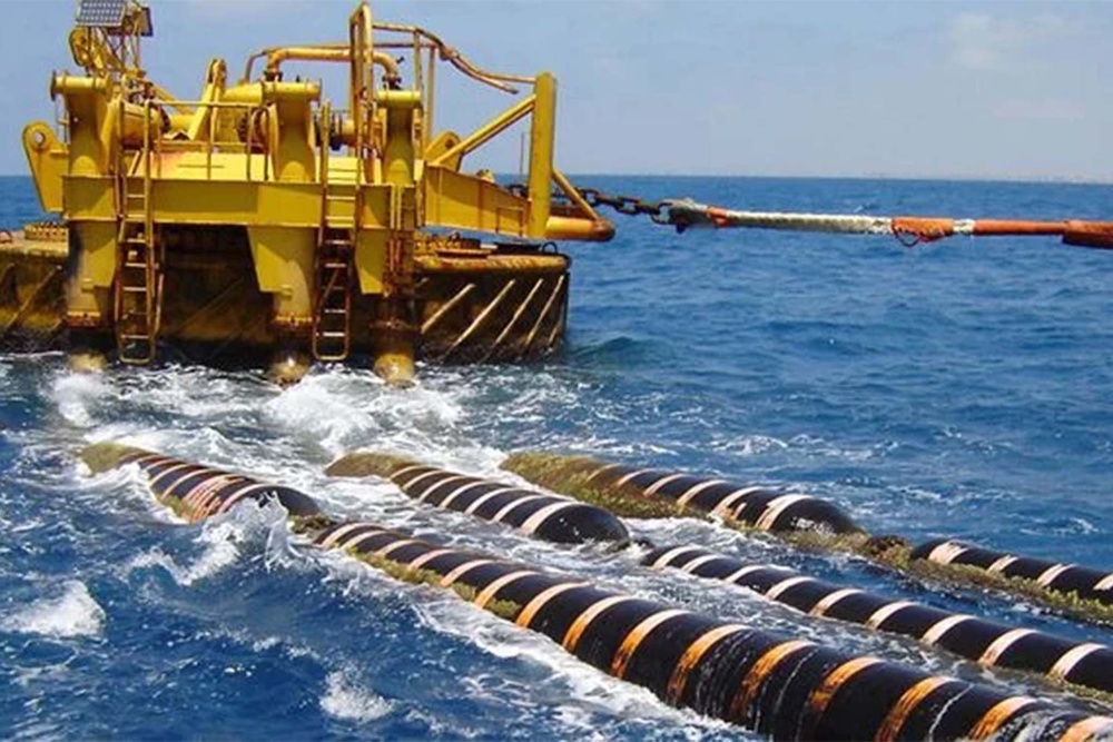 Submarine cables are laid by large specialised ships (Social media)