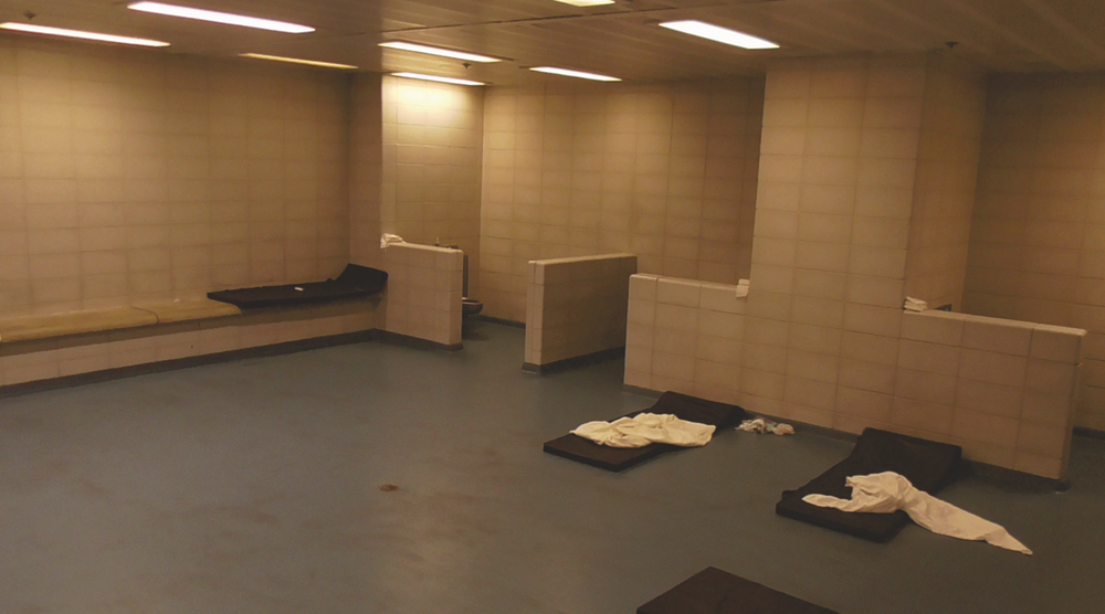 ICE sought to prevent the release of images showing the inside of a holding cell in downtown Manhattan, where detainees were crammed into a makeshift detention space after a surge of arrests in 2025 (United States District Court for the Southern District of New York)