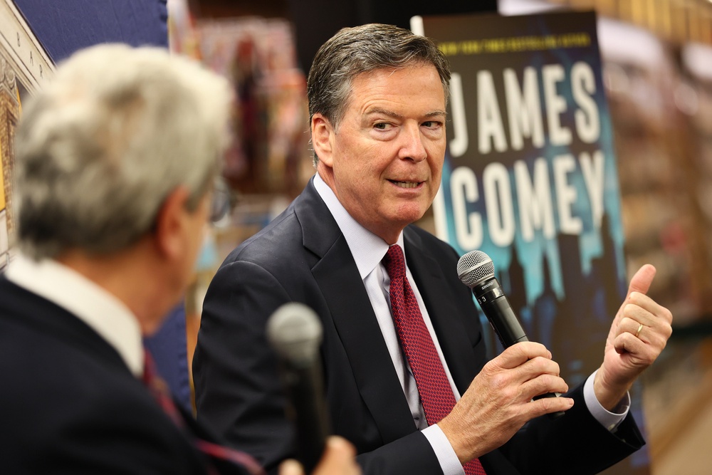 The DOJ has repeatedly investigated and prosecuted Trump critics, including former FBI Director James Comey, in what critics say is a partisan retribution campaign (Getty)