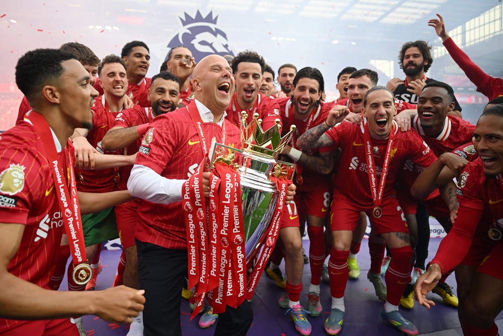 Slot fell from the high of winning the Premier League 12 months ago (Getty)