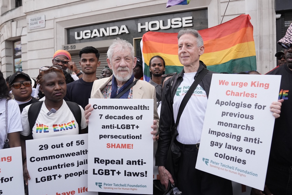 Sir Ian McKellen and Peter Tatchell in central London (Stefan Rousseau/PA) (PA Wire)