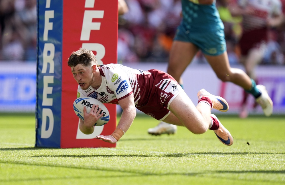 Jack Farrimond scored Wigan’s opening two tries (Andrew Matthews/PA) (PA Wire)