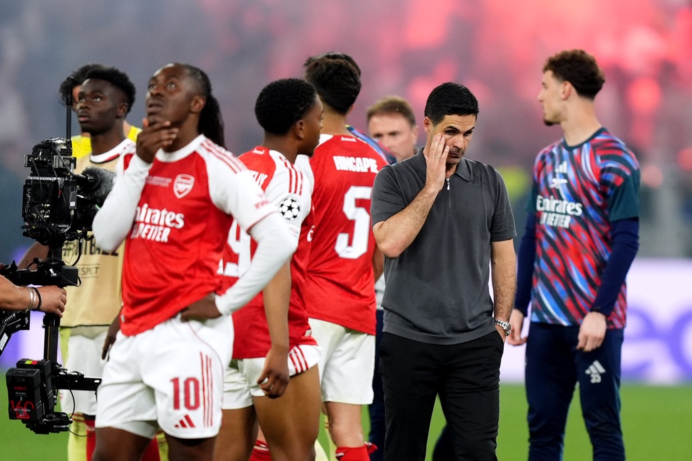 Mikel Arteta's Arsenal will not be defined by Champions League loss says Declan Rice (PA)