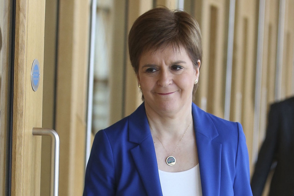 Nicola Sturgeon was often pictured wearing the necklace bought for her by Murrell in Shetland (Fraser Bremner/Scottish Daily Mail/PA) (PA)