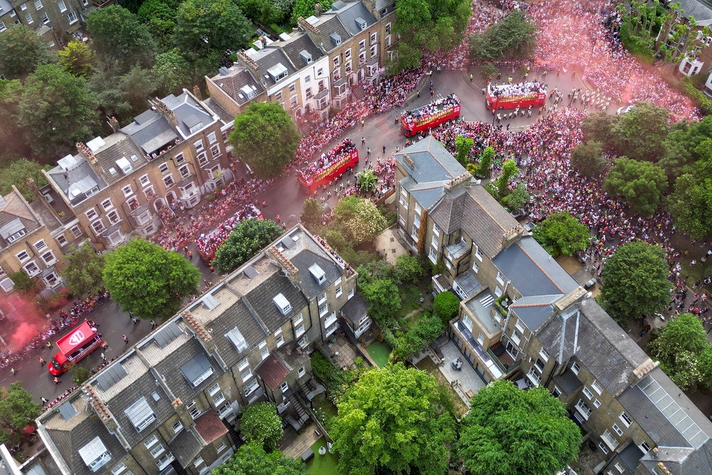 Arsenal fans flooded the north London streets (AFP/Getty)