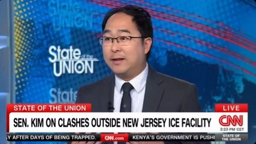 Sen. Andy Kim discussed clashes between New Jerseyans and ICE agents on CNN (CNN - State of the Union)