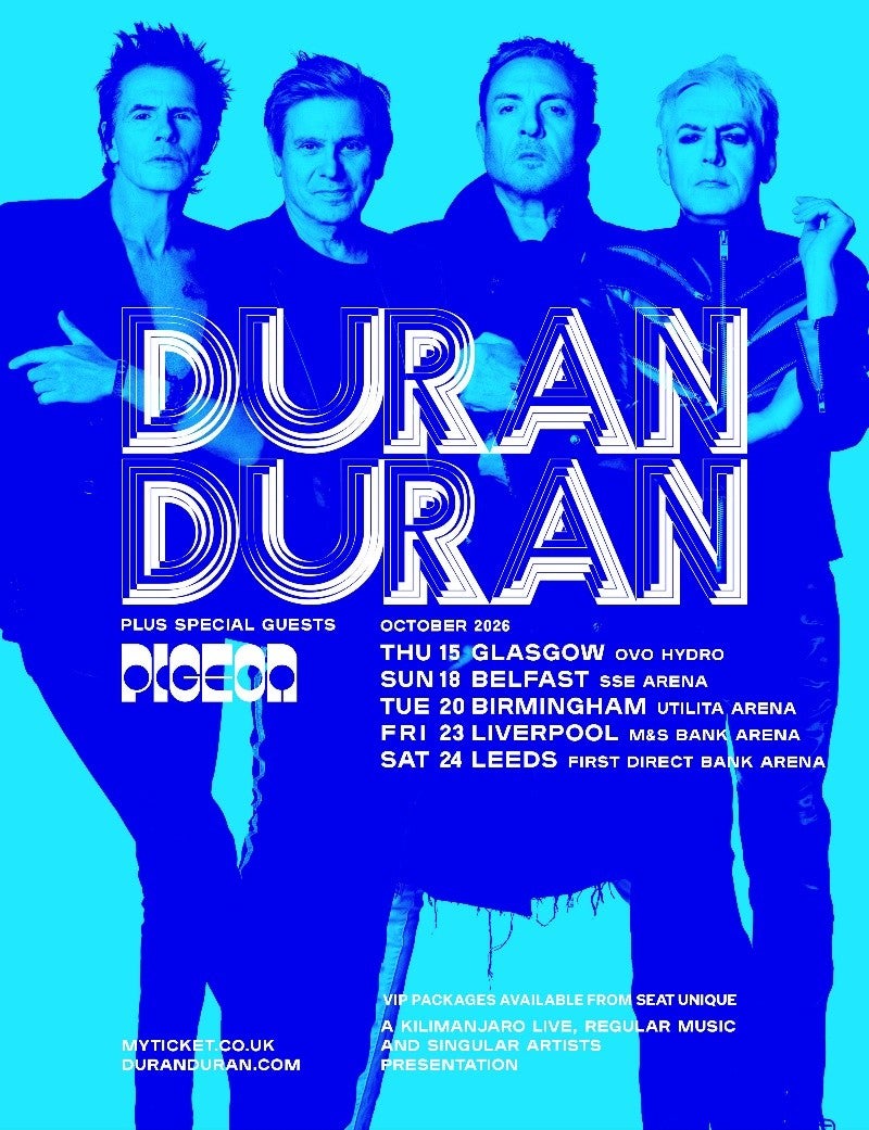 Duran Duran’s 2026 UK tour poster (PA)