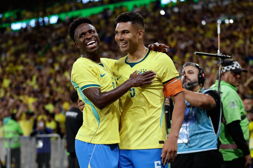 The likes of Casemiro and Vinicius Junior will be key to Brazil’s hopes this summer (AP)