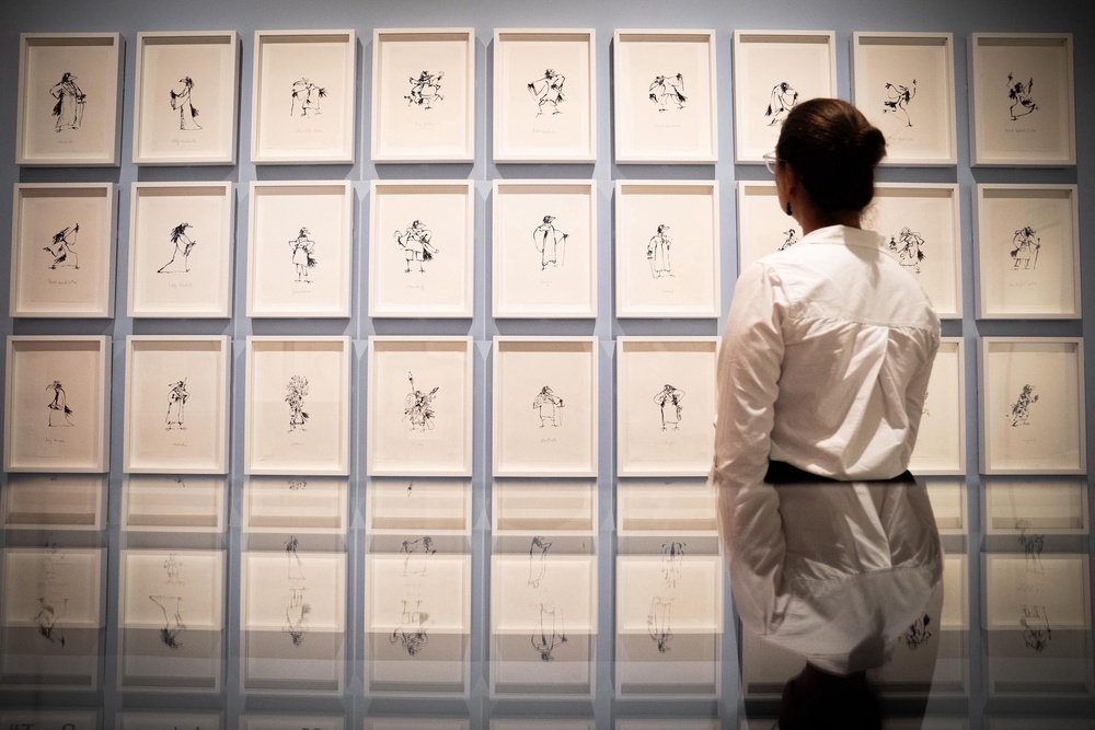 Illustrations of Macbeth by Quentin Blake on display at the Quentin Blake Centre for Illustration in London (PA)