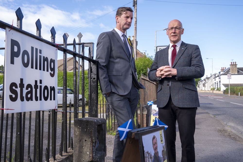 SNP Westminster leader Dave Doogan (left), seen her with Scottish First Minister John Swinney, condemned the decision to appoint ‘scandal plagued peer’ Lord Mandelson as the UK’s ambassador to the US. (Jane Barlow/PA)