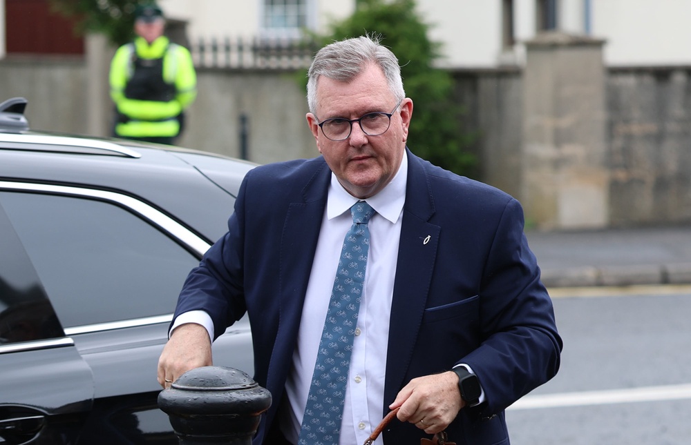 Sir Jeffrey Donaldson was arrested and charged at the end of March 2024 (Liam McBurney/PA) (PA Wire)