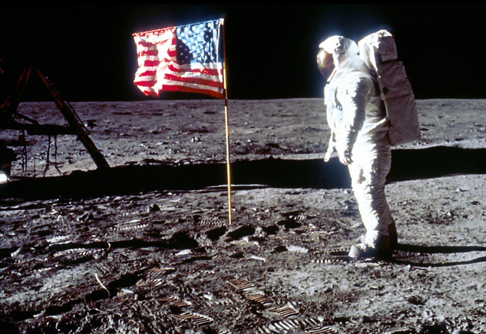 More Americans think the moon landing was fake than those who believe it’s OK for President Donald Trump to slap his name on federal buildings, according to a recent poll (NASA via Getty Images)