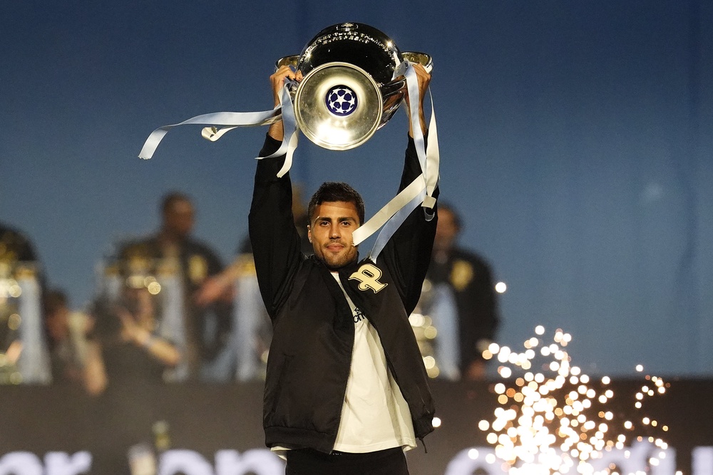 Rodri has won a number of trophies at Manchester City (Nick Potts/PA)