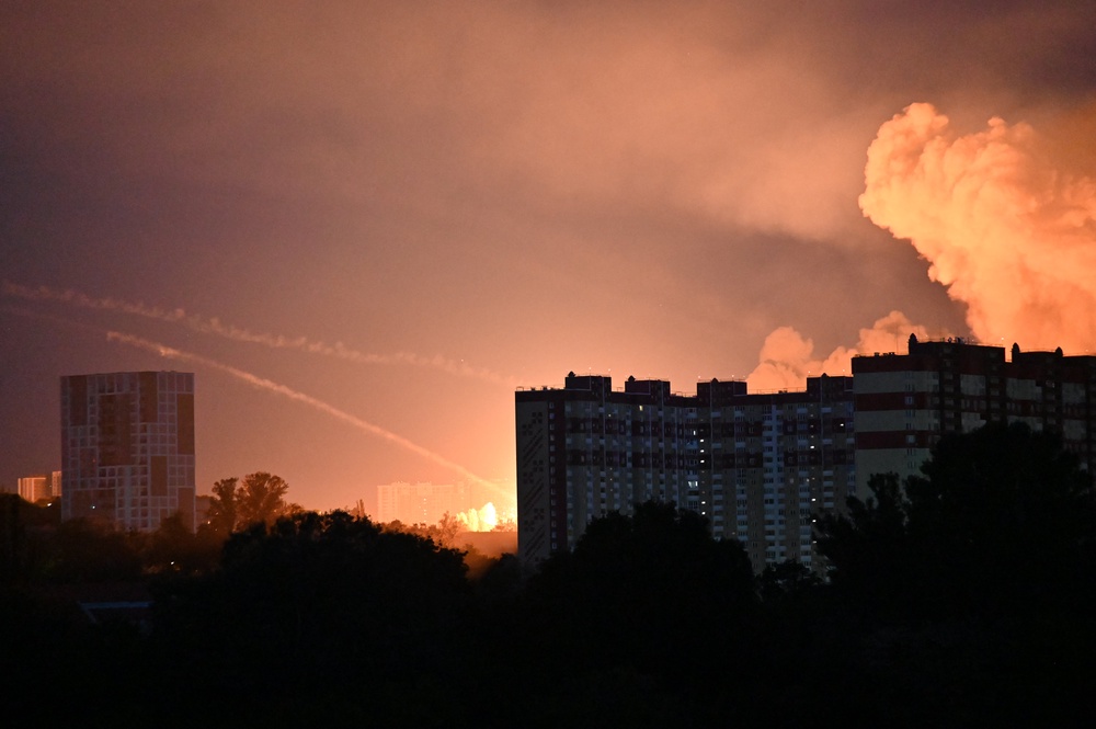 Russian missile strikes buildings in Kyiv (AFP/Getty)