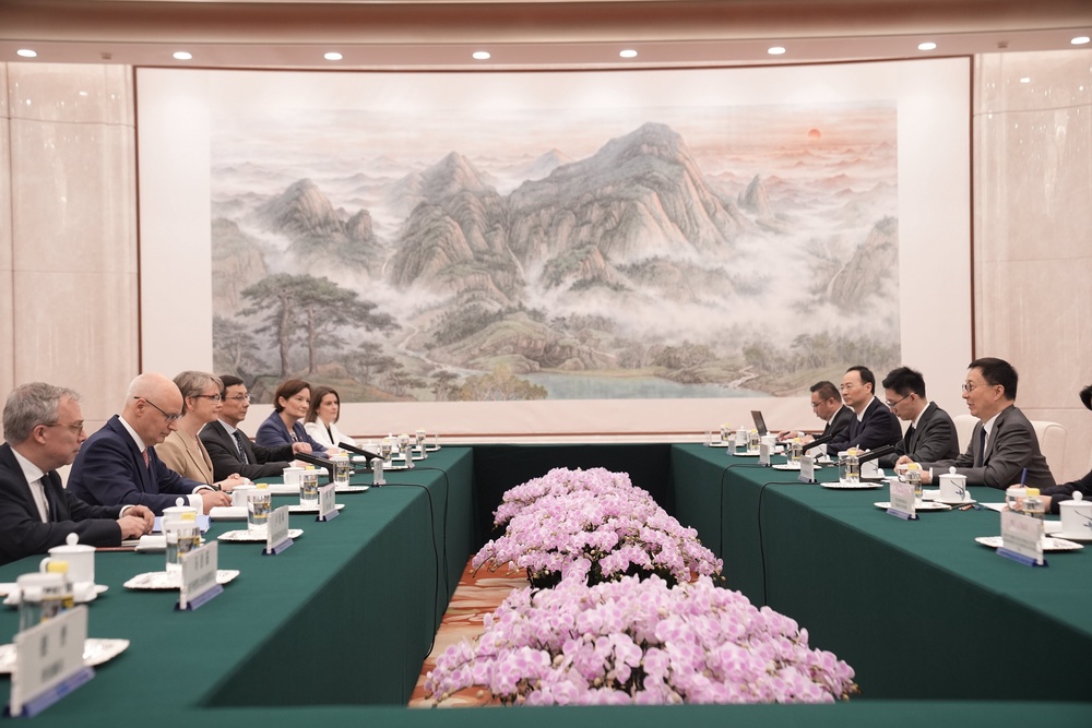 Ms Cooper and Mr Han held talks in the capital’s Great Hall of the People (Stefan Rousseau/PA) (PA Wire)