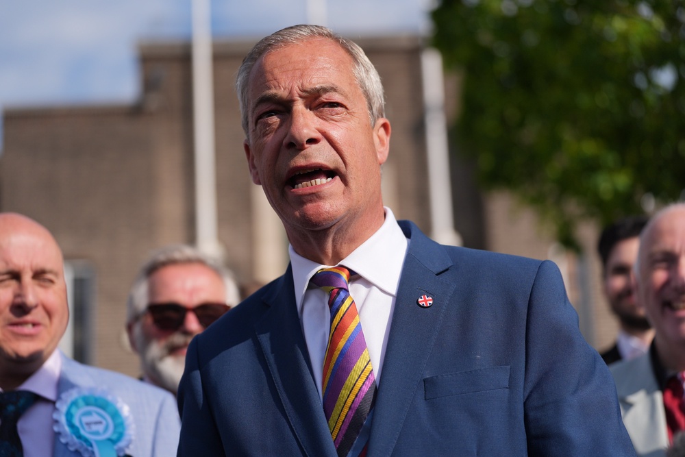 Farage claimed the case and reaction to it was “proof, if ever there was any, that we are living in a two-tier culture in this country” (Yui Mok/PA)