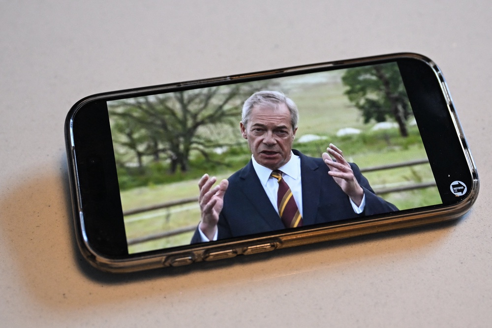 Nigel Farage issued a video statement on Tuesday (AFP/Getty)