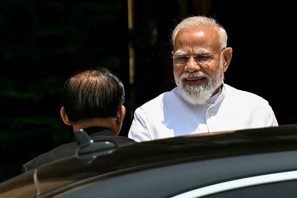 Modi and Hlaing did not address media after their summit in New Delhi on Monday (AFP/Getty)