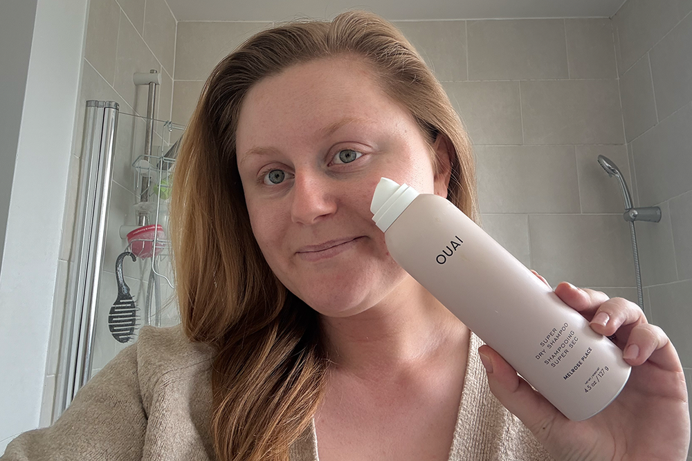 I frequently flatten my front strands by playing with them, but the Ouai spray was able to rescue them (Lucy Smith/The Independent)