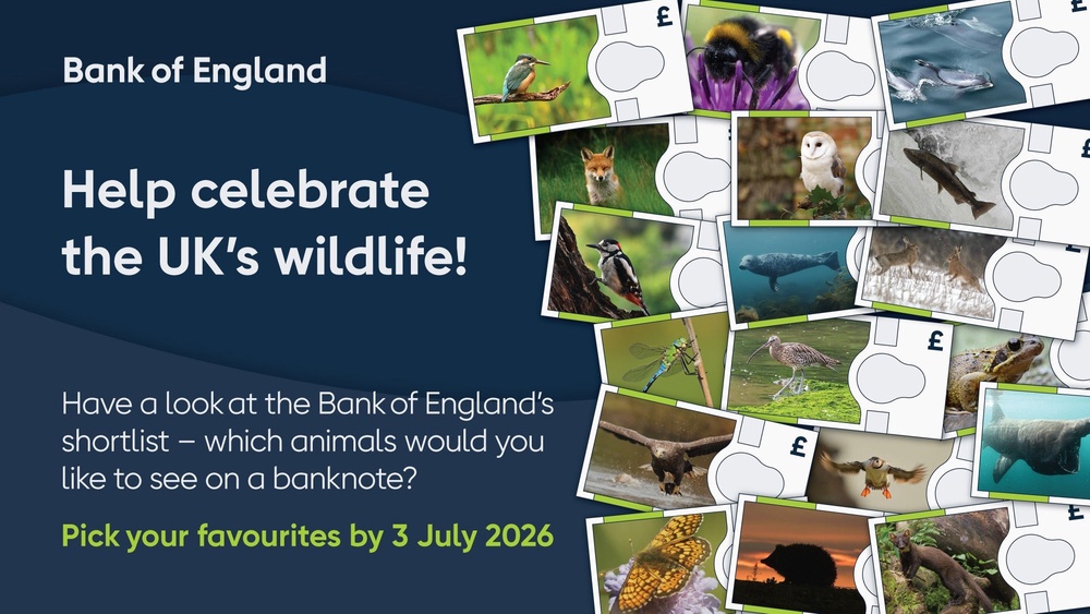 Working with a panel of wildlife experts, the Bank has produced a shortlist of animals that could become the central image on the £5, £10, £20 and £50 notes (Bank of England)