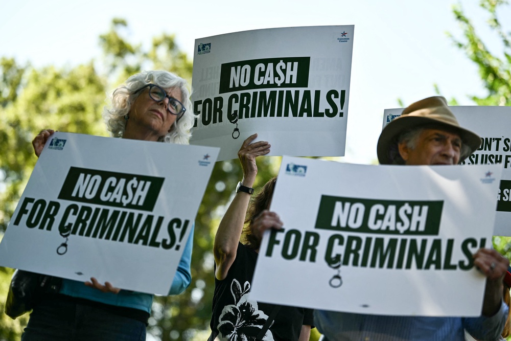 The Justice Department’s nearly $1.8 billion ‘Anti-Weaponization Fund’ was met with intense backlash from Republican lawmakers, who refused to vote on funding the president’s signature agenda in response (AFP/Getty)
