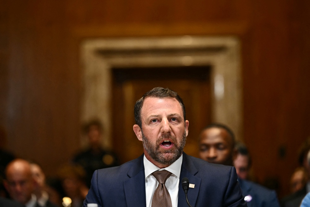 Sen. Patty Murray accused Homeland Security Secretary Markwayne Mullin of floating 'outrageous' policy proposals (AFP via Getty Images)
