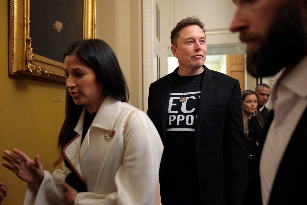 Katie Miller’s previous employers Elon Musk and Donald Trump have both been accused of sexual misconduct, which they have denied (Getty)