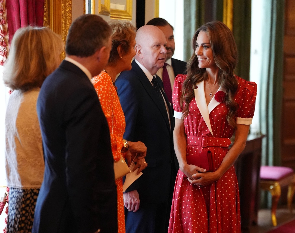 Kate met staff and volunteers of the cancer charity (Jonathan Brady/PA) (PA Wire)