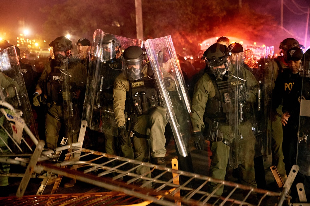 Daily protests outside the facility have boiled over into violent clashes, with state police trampling barricades to corral demonstrators for mass arrests (AP)