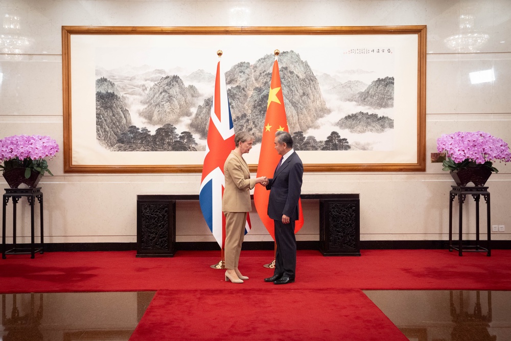 The Foreign Secretary meets counterpart Wang Yi, at Diaoyutai Guest House (Stefan Rousseau/PA) (PA Wire)