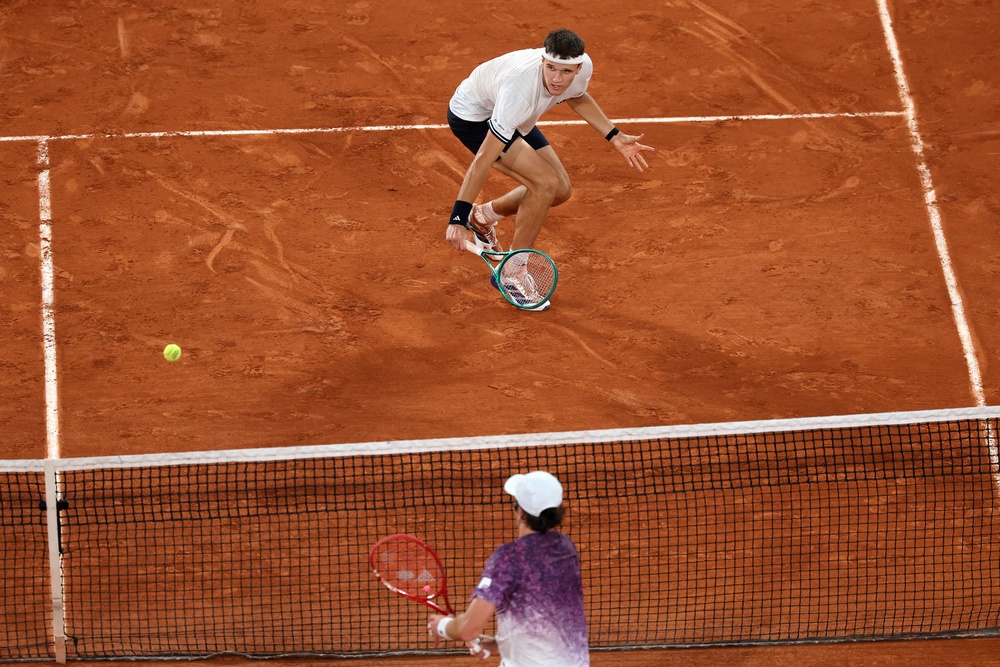 The match was decided as much at the net as from the baseline (Getty)