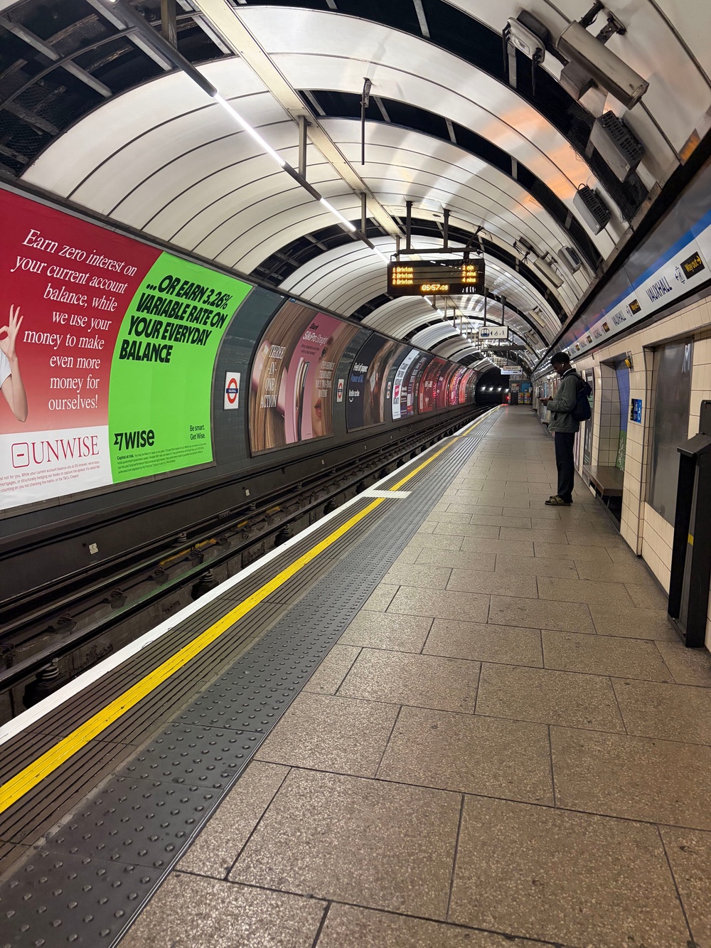 A normally packed Vauxhall Tube station on the Victoria line at 7am is completely empty (Jacqui Merrington)