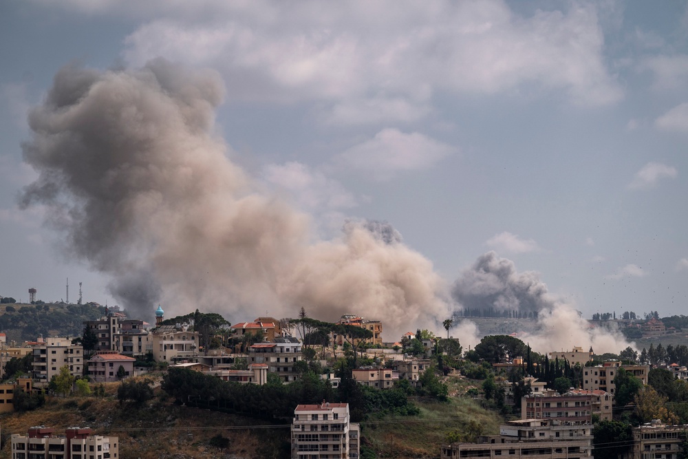 Smoke rises after an Israeli airstrike on June 2, 2026 in Nabatieh, Lebanon (Getty)