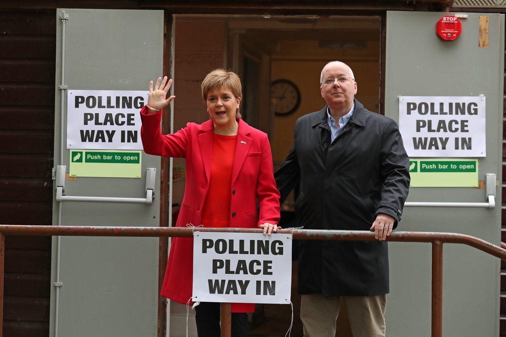 Murrell with his then wife Nicola Sturgeon – who announced their separation in January 2025.