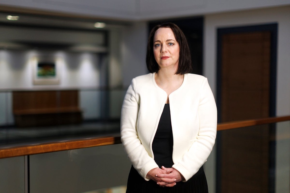 *******Images to go out after the sentencing*****Catherine Kierans at Belfast Chambers in Belfast. The senior prosecutor has said she had never before encountered a domestic murder with the level of premeditation involved in the killing of Natalie McNally. Picture date: Tuesday April 21, 2026. PA Photo. Photo credit should read: Liam McBurney/PA Wire