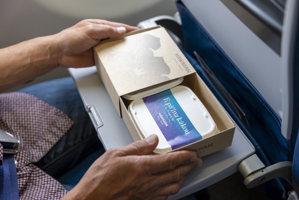 The airline teamed up with Maui chef and James Beard Award finalist Sheldon Simeon to offer a menu rooted in Hawaiian cuisine (Hawaiian Airlines)