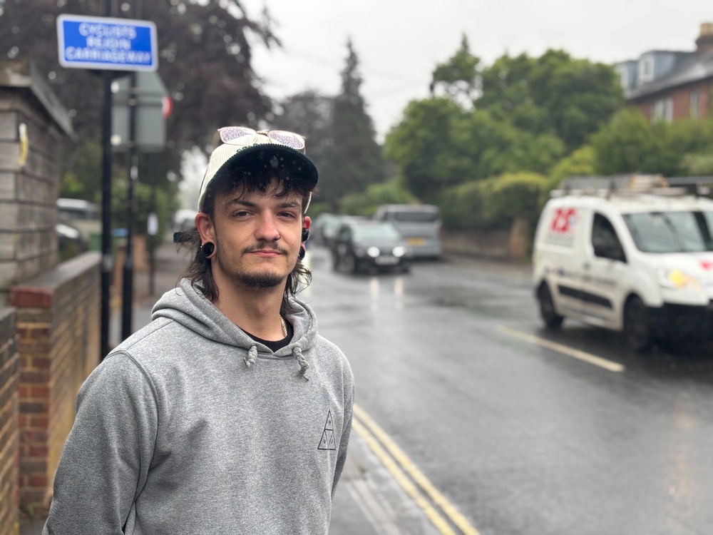 Dylan Harwood, 23, witnessed the clashes between the protestors and the police (Dan Haygarth)