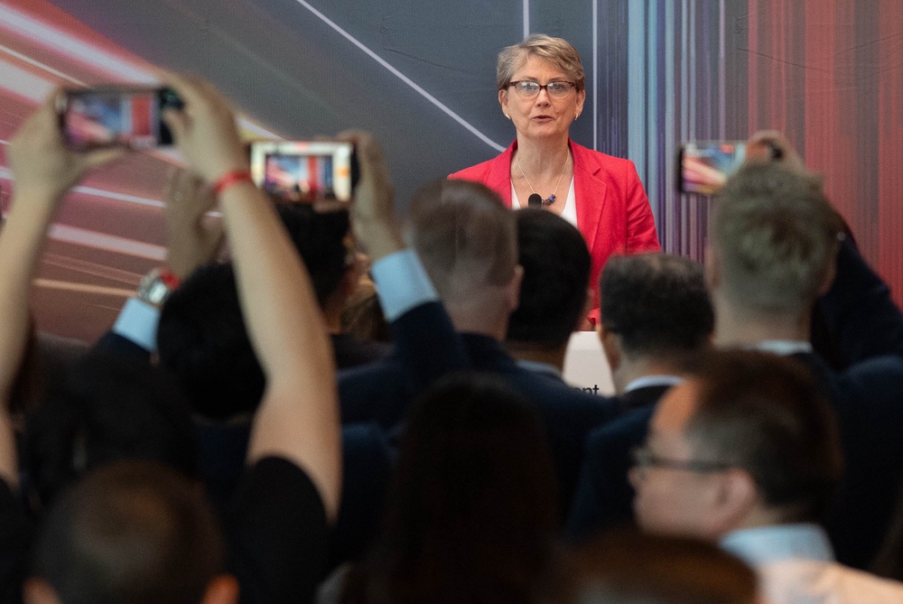 Ms Cooper said she had raised safety issues surrounding AI in her talks (Stefan Rousseau/PA) (PA Wire)