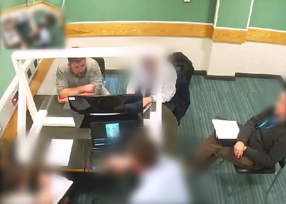 Stephen McCullagh during his police interview (PSNI/PA) (PA Media)
