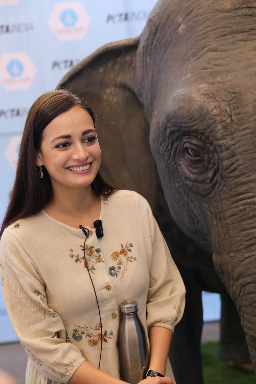 Actors Dia Mirza is among Bollywood stars supporting a Peta India campaign urging filmmakers and production houses to stop using live elephants in films, television projects, and advertisements (Peta India)