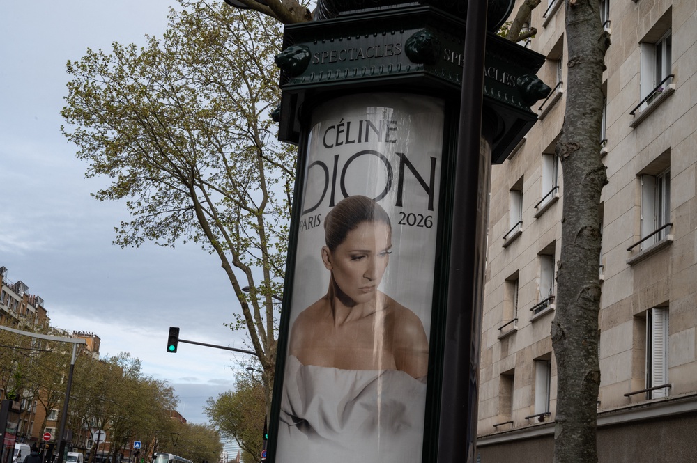 A poster in Paris for Celine Dion’s upcoming concerts (AFP/Getty)