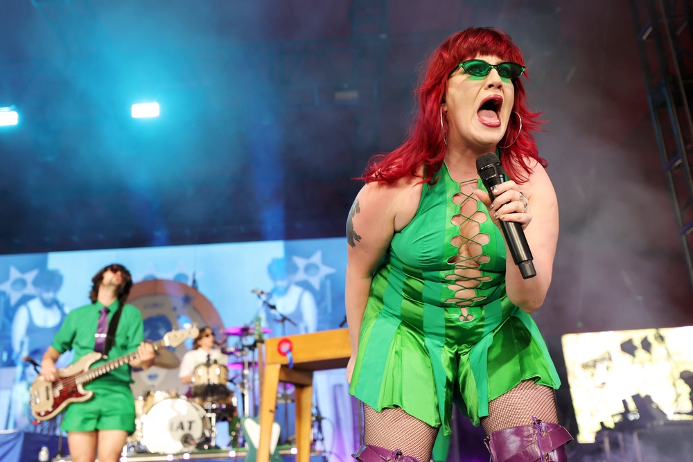 CMAT (pictured) received another bout of trolling following her performance at the BBC Radio 1 Big Weekend (Getty)