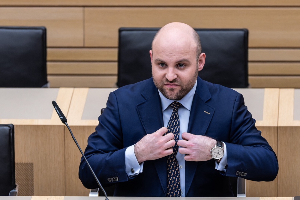 Markus Frohnmaier in Stuttgart in March (AFP/Getty)