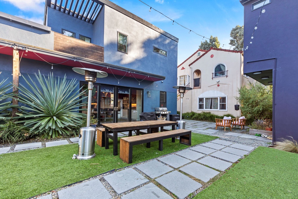 The shared courtyard at Radish in Oakland, California. Close to 500 people have toured the compound so far, pushing the sellers to use strict financial intake forms to separate potential buyers from curious onlookers (Steph Dewey)