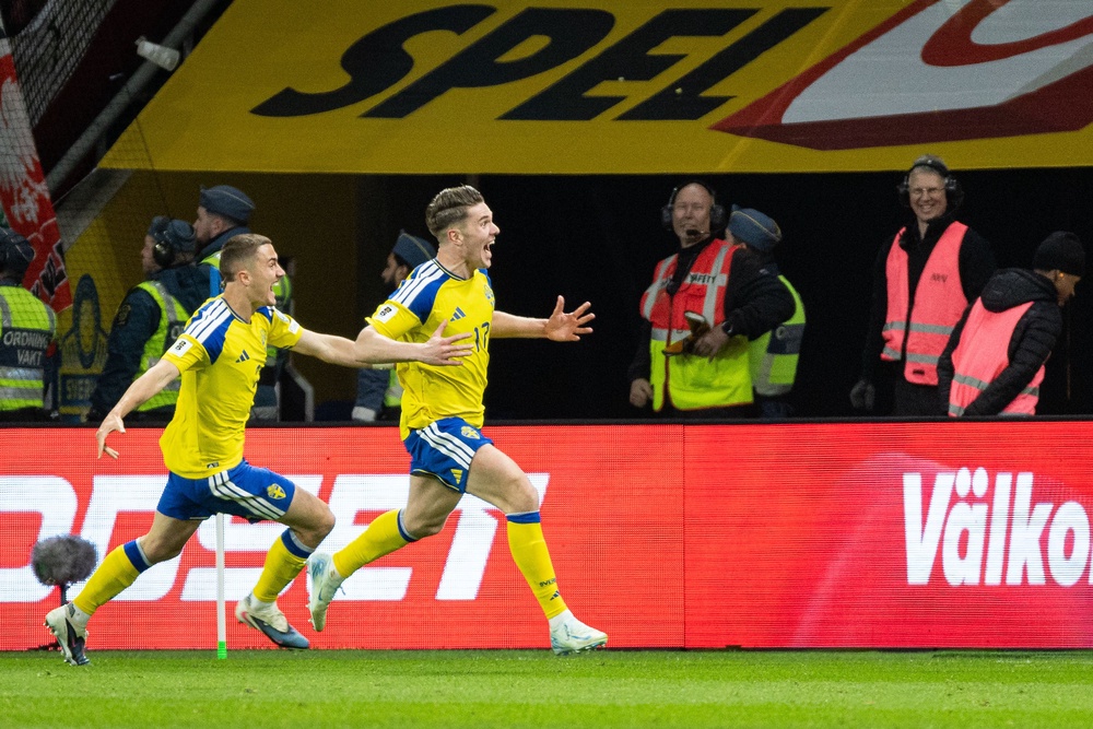 Viktor Gyokeres celebrates his winning goal against Poland (Getty)