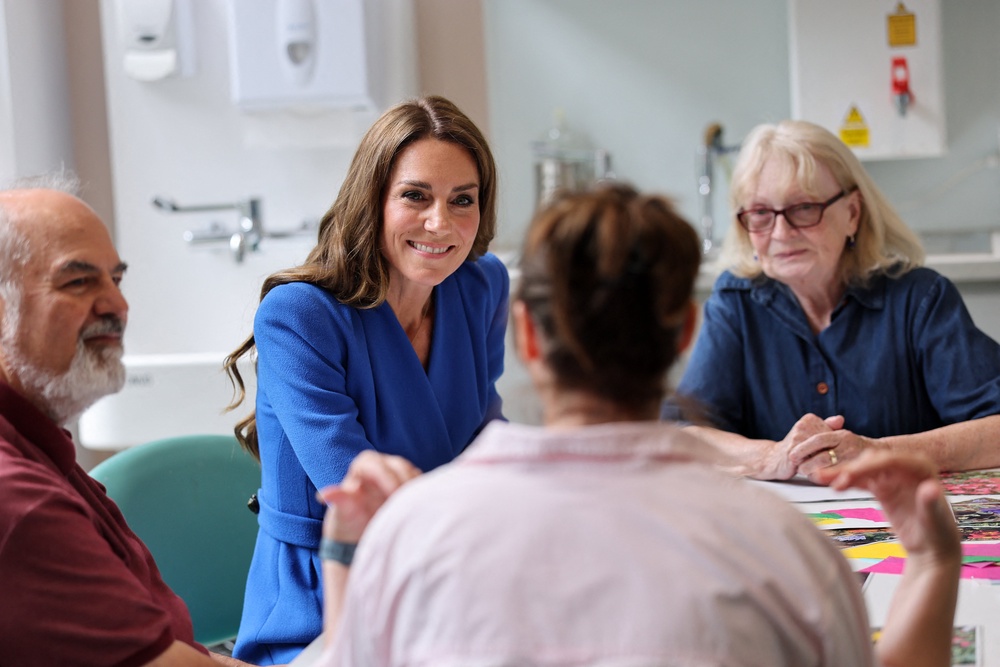 Kate during her visit to the Christie (AFP/Getty)